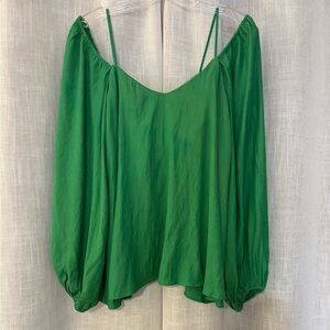 Pomander Place Vibrant Green Swing Linen Top